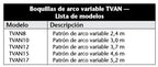 BOQUILLAS TVAN-TABLA MODELOS