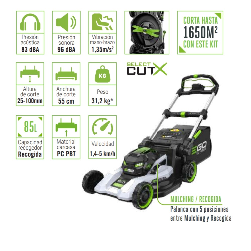 EGO POWER LM2230-SP Cortacésped 55cm Autopropulsado