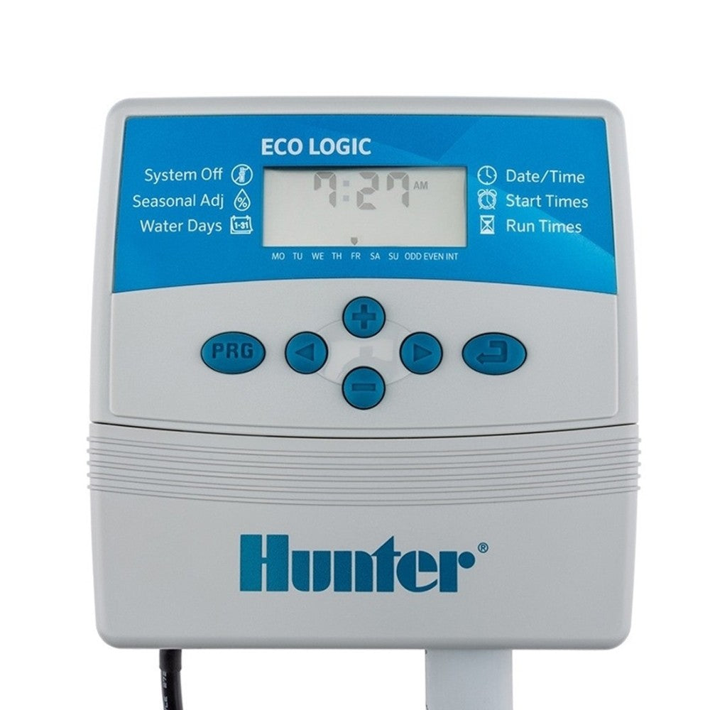 HUNTER Eco Logic Programador de Riego Eléctrico 4 Estaciones de Interior