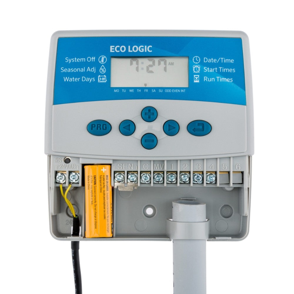 HUNTER Eco Logic Programador de Riego Eléctrico 4 Estaciones de Interior
