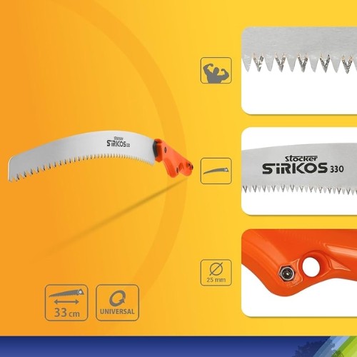 STOCKER Sirkos 300 Serrucho de Hoja Curva de 33cm con Funda Protectora