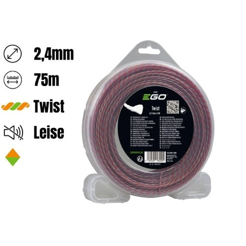 EGO POWER AL2475T Hilo Trenzado para Desbrozadora de Bajo Ruido 2.4mm x 15M