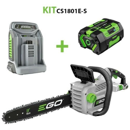 EGO POWER Kit CS1801E-S de Motosierra CS1800E con Batería 6Ah y Cargador Rápido