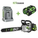EGO POWER Kit CS2005E Motosierra de 50 cm de Longitud de corte con Batería de 6Ah y Cargador Rápido