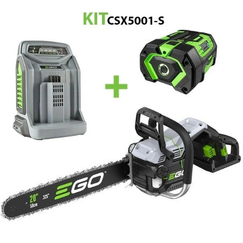 Kit EGO POWER CSX5001-S Motosierra de 50cm de Longitud de Corte con Batería de 7,5Ah y Cargador Rápido