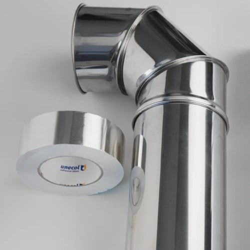 UNECOL Cinta de Aluminio Blanca 10m x 50mm de 30 micras