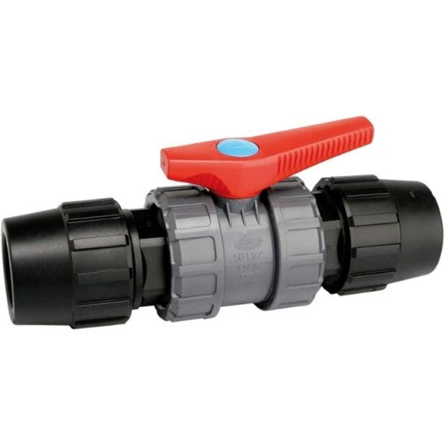 Válvula de Esfera Desmontable en PVC con Enlace de Tubo de Polietileno