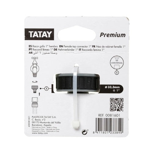 Racor Grifo Hembra 1” Premium - Adaptador para Riego