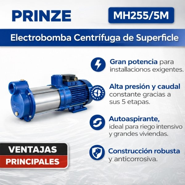 PRINZE MH255/5M Electrobomba Centrífuga de Superficie