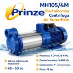 PRINZE MH105/4M Electrobomba Centrífuga de Superficie