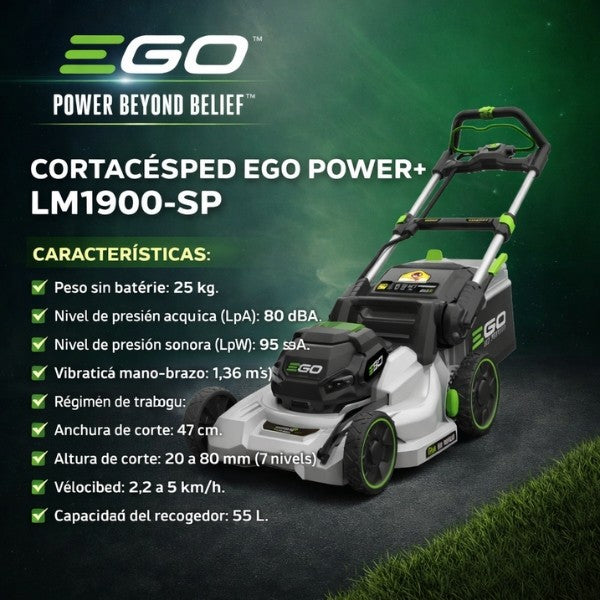 EGO POWER LM1900E-SP Cortacésped de Batería Autopropulsado de 47 cm de anchura de corte
