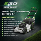 EGO POWER LM1900E-SP Cortacésped de Batería Autopropulsado de 47 cm de anchura de corte