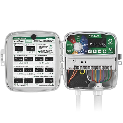 Pack Programador de Riego RAIN BIRD ESP-TM2 6 Estaciones Exterior + Módulo WiFi LNK