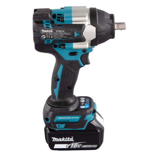 Llave de impacto Makita LXT 18V 3/4" DTW701RTJ + 2 baterías 5,0 Ah + cargador + MAKPAC3