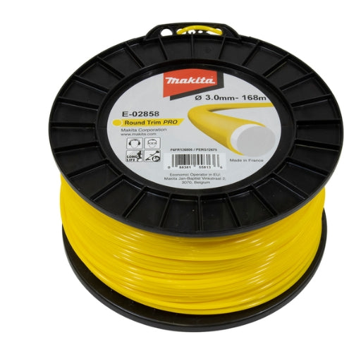 Hilo de nylon Makita Round Trim Pro 3,0 mm × 168 m amarillo E-02858