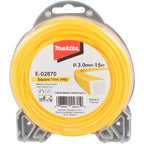Hilo de nylon Makita Square Trim Pro 3,0 mm × 15 m amarillo E-02870