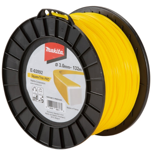 Hilo de nylon Makita Square Trim Pro 3,0 mm × 132 m amarillo E-02892