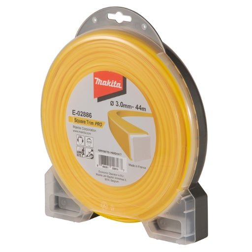 Hilo de nylon Makita Square Trim Pro 3,0 mm × 44 m amarillo E-02886