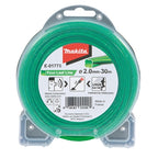 Hilo de nylon Makita Four-Leaf Line 2,0 mm × 30 m verde E-01775