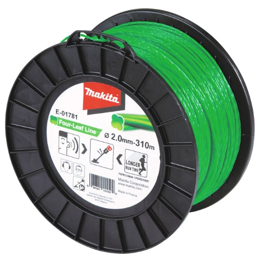 Hilo de nylon Makita Four-Leaf Line 2,0 mm × 310 m verde E-01781
