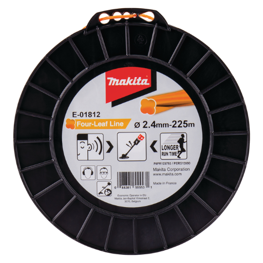 Hilo de nylon Makita Four-Leaf Line 2,4 mm × 225 m naranja E-01812