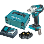Llave de impacto Makita LXT 18V DTW301RTJ + 2 baterías 5,0 Ah + cargador + MAKPAC2